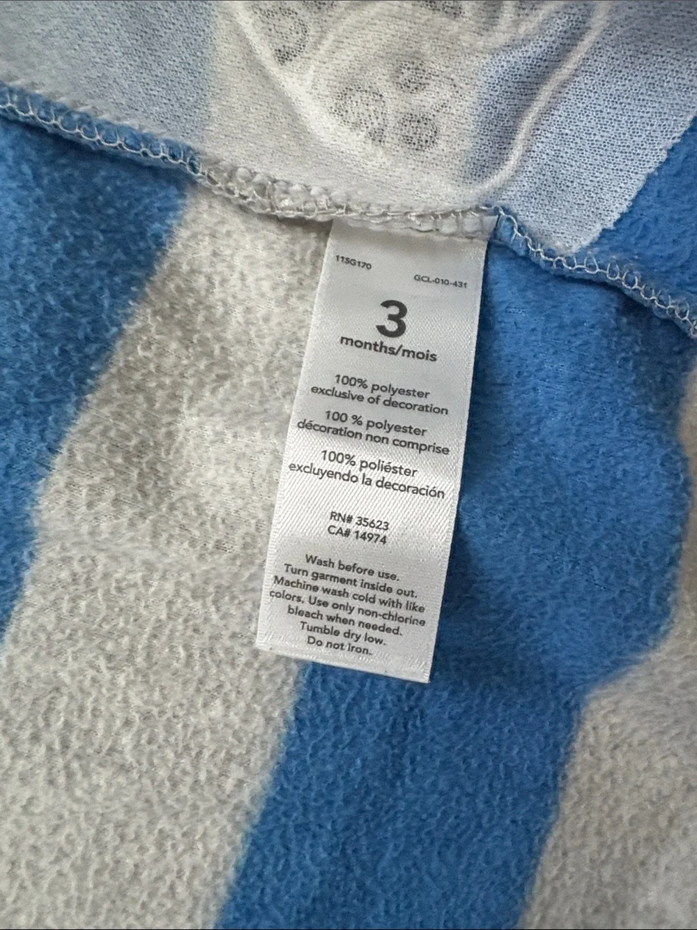 5for25  | Carter's Blue and Gray Striped Puppy Footie Pajamas